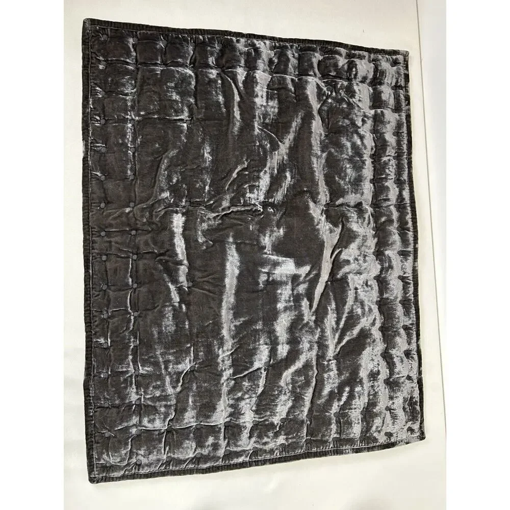 Martha Stewart Collection‎ Tufted Velvet Quilted Standard Sham Gray